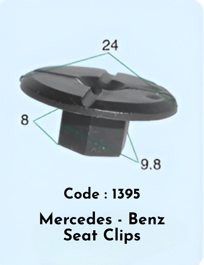 Seat Clips (Set of 10) Code:1395 Compatible With Mercedes - Benz