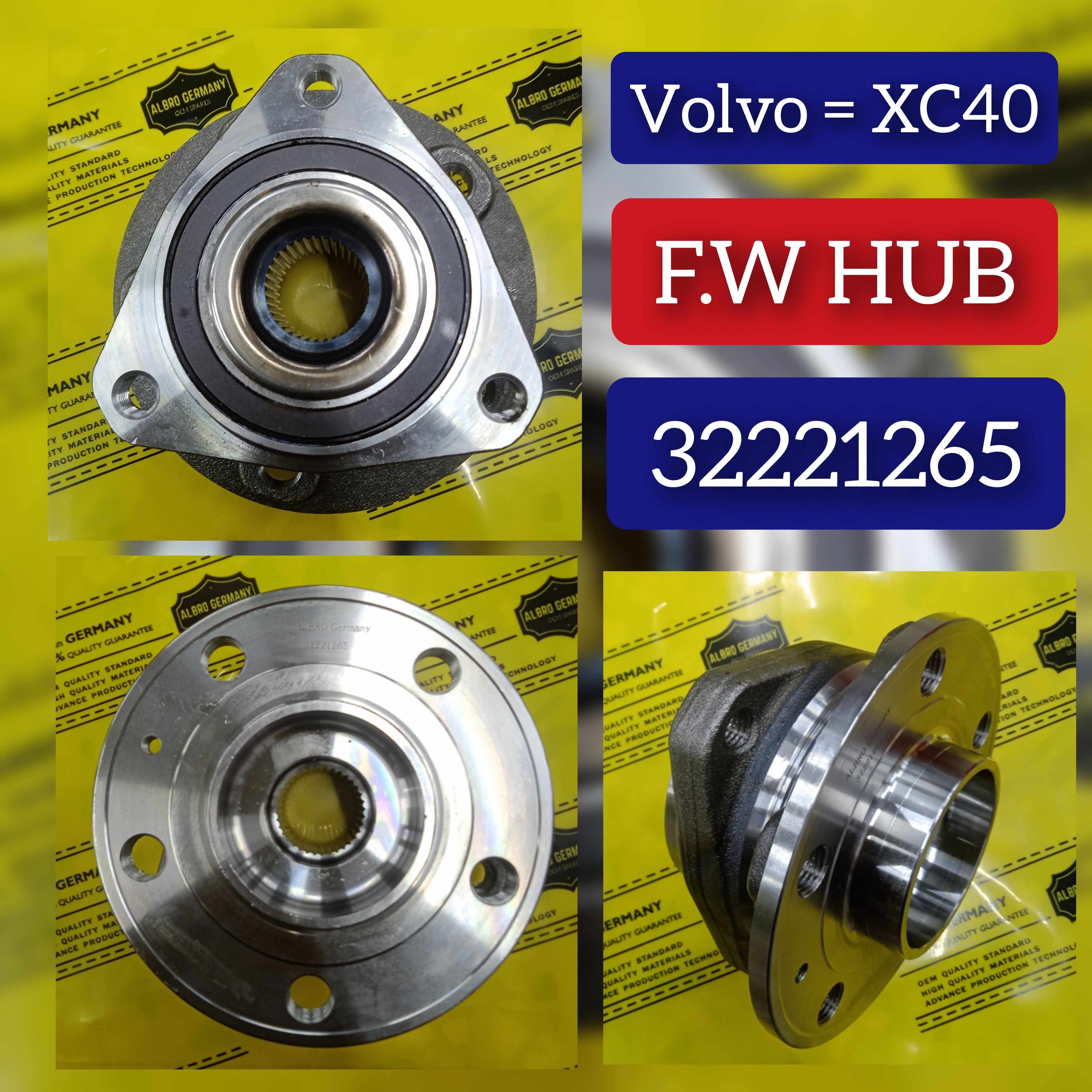 Front Wheel Hub 32221265 32441265 31658966 32221263 Compatible With VOLVO XC40 536