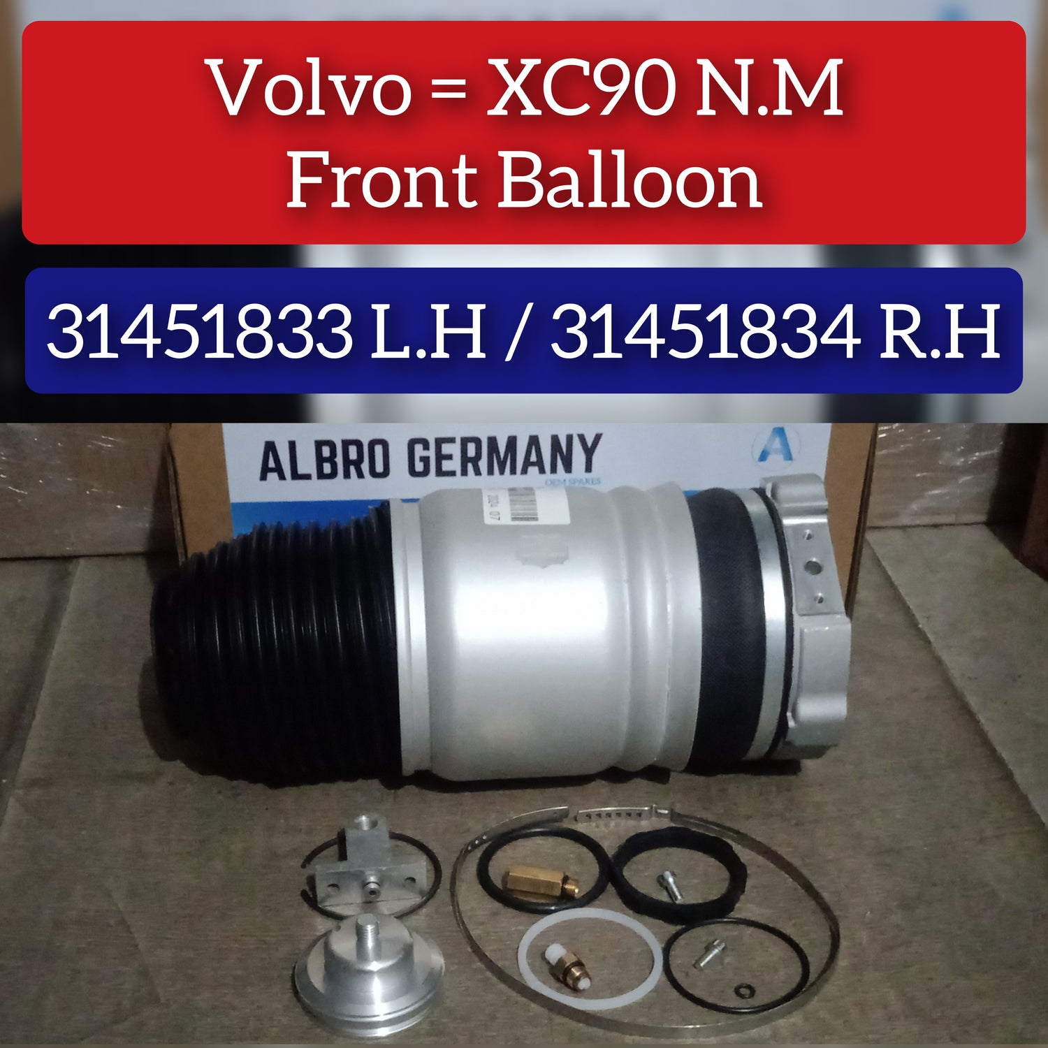 Front Air Suspension Springs Right 31451834 & Left 31451833 31476850 32269548 Compatible With VOLVO XC90 II (256) (2015-16)