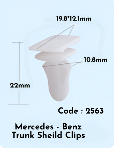 Trunk Sheild Clips (Set Of 10) Code:2563 Compatible With Mercedes Benz (Set Of 10)