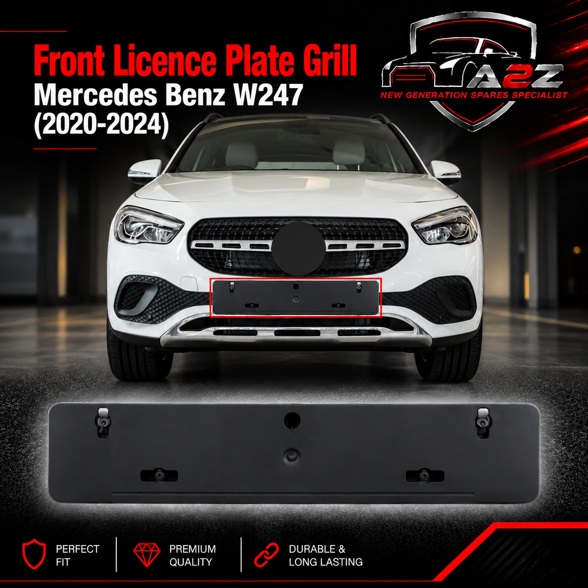 Front Licence Plate Grill 2478855403 Compatible With Mercedes Benz W247 2020-24 Tag No.361