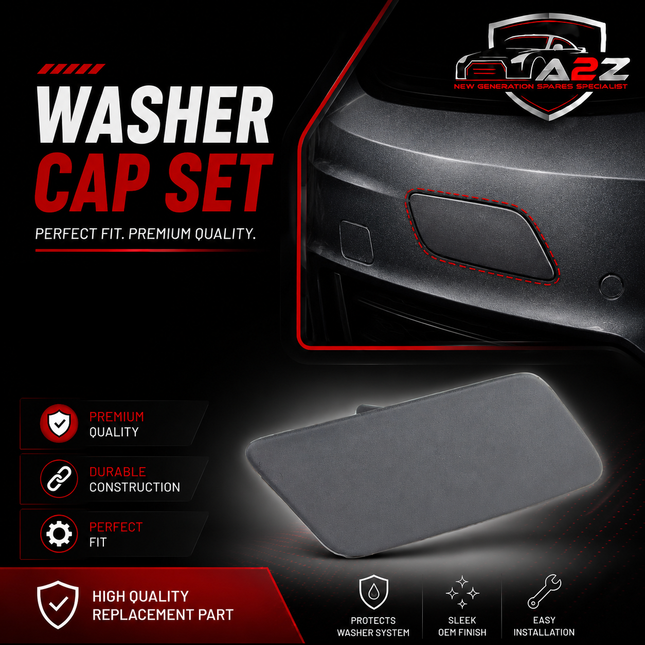 Washer Cap Set Left LR099329 & Right LR099324 Compatible With Range Rover Sport - L494 (2018-2022) Tag No.917