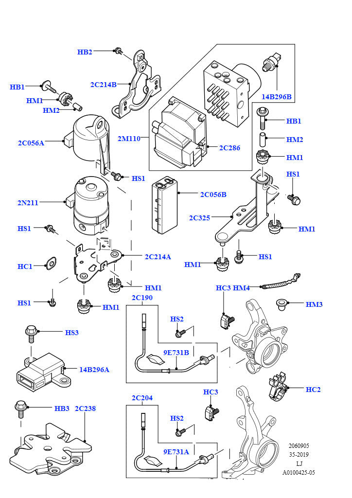 ABS Wheel Speed Sensor SSB500062 SSF500021 Compatible With  LAND ROVER & RANGE ROVER III (L322)