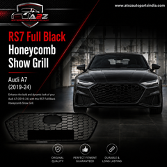 RS7 Full Black Honeycomb Show Grill Compatible With Audi = A7 (2019-24) Tag No.242