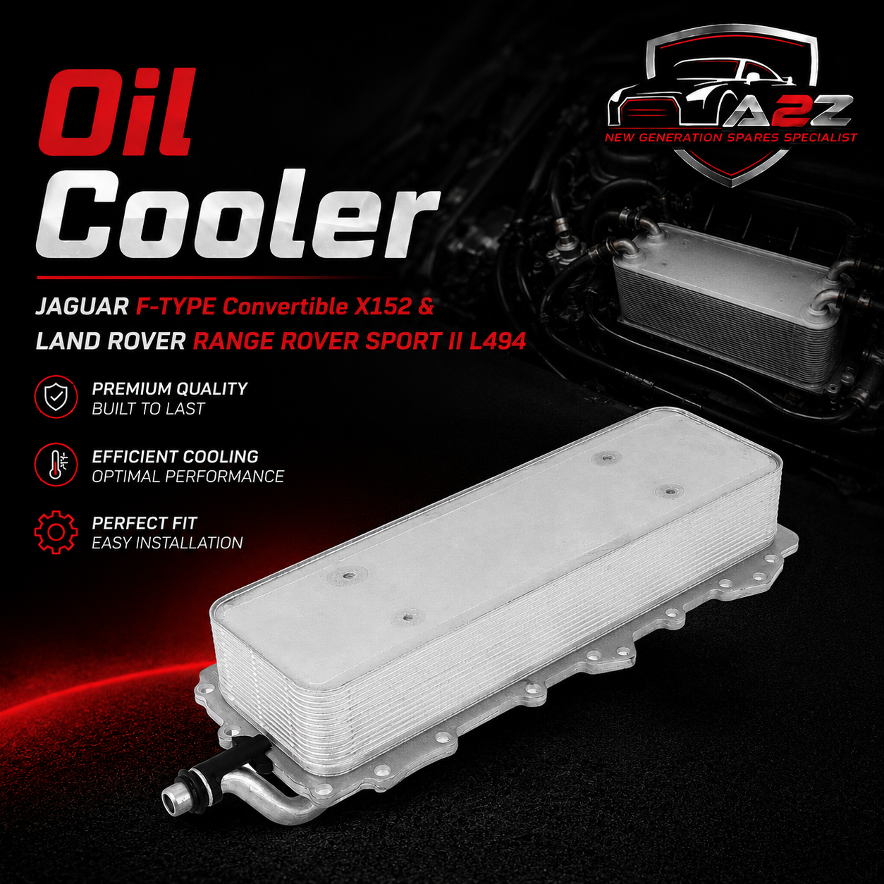 OIL COOLER LR010754 AJ811330 AJ811959 For JAGUAR F-TYPE Convertible X152 & LAND ROVER RANGE ROVER SPORT II L494 Tag-O-33