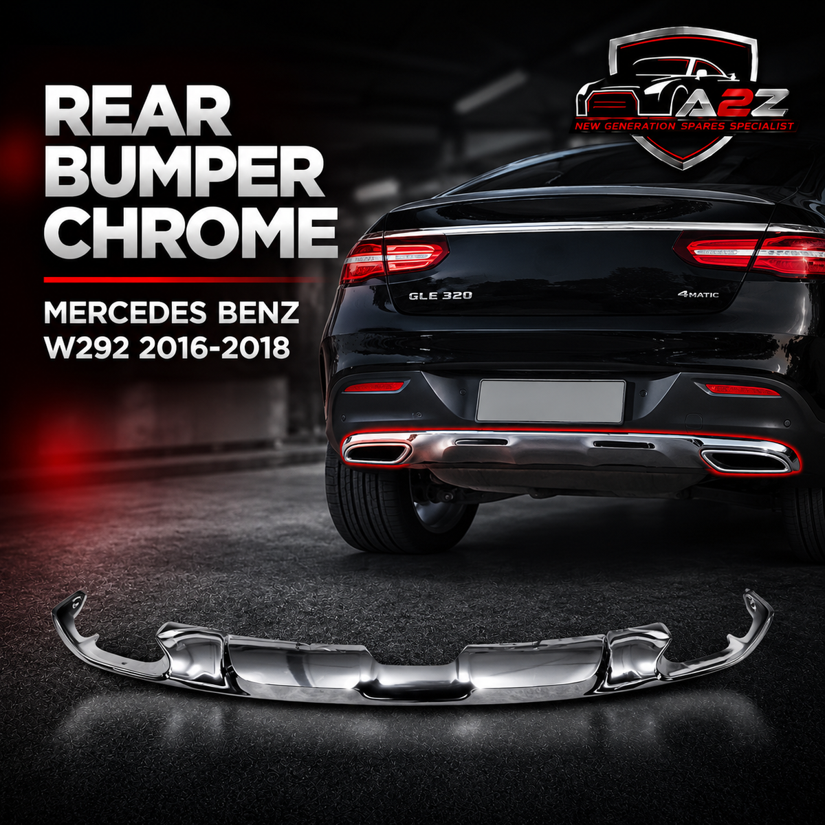 Rear Bumper Chrome 2928840900 Compatible With MERCEDES BENZ W292 2016-2018 Tag No.201