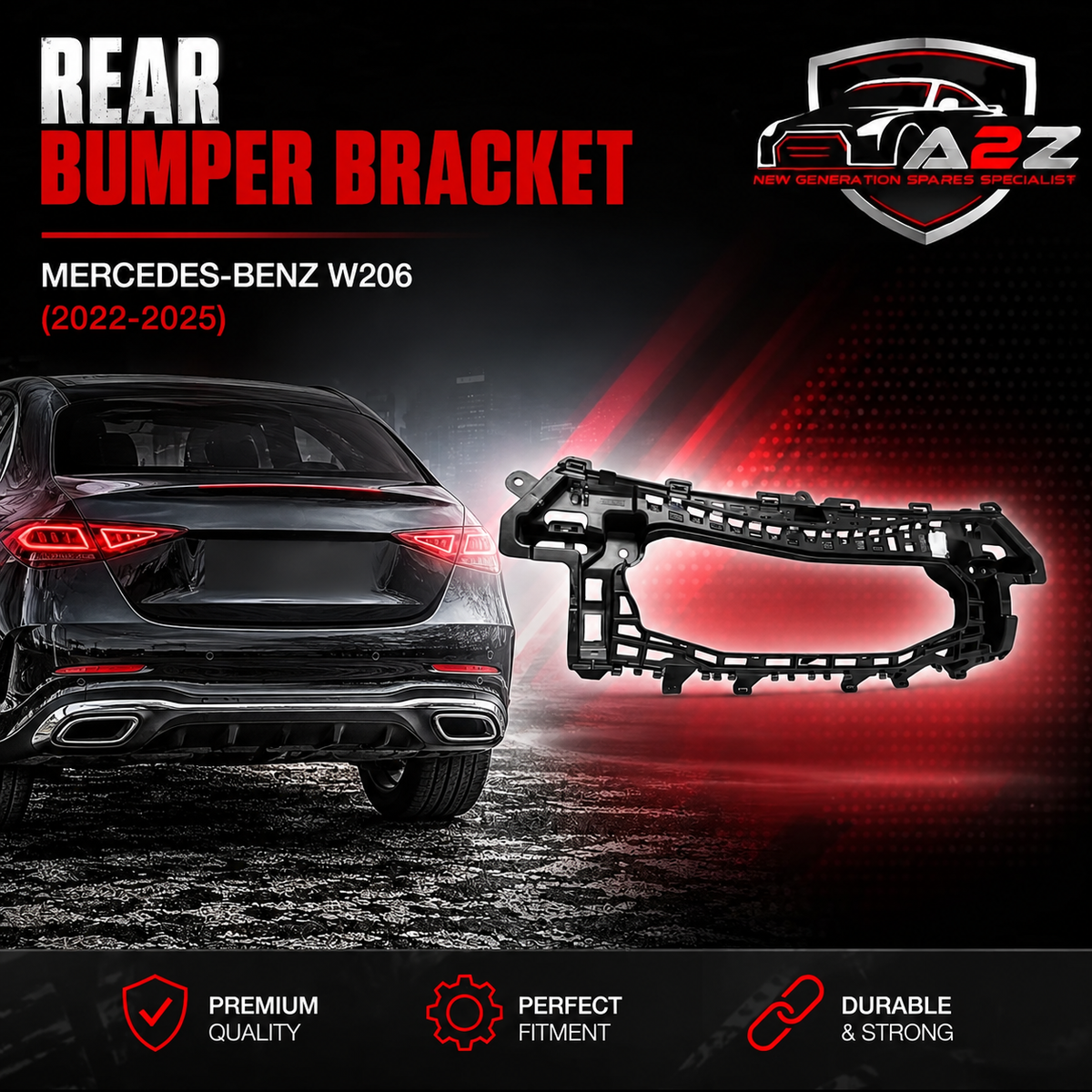 Rear Bumper Bracket 2068855103 A2068855103 Compatible With Mercedes-Benz C-CLASS W206 (2022-2025) Tag No.811