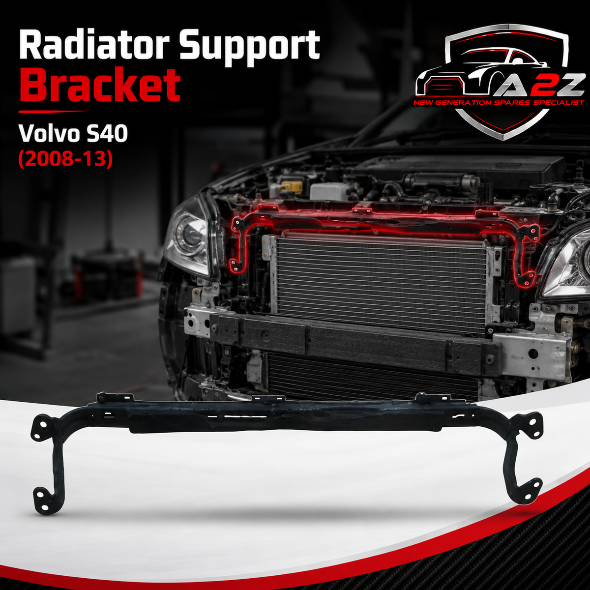 Radiator Support Bracket 30723204 30792611 Compatible With Volvo S40 (2008-13)
