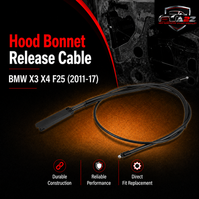 Hood Bonnet Release Cable 51237210735 Compatible With BMW X3 X4 F25 (2011-17)