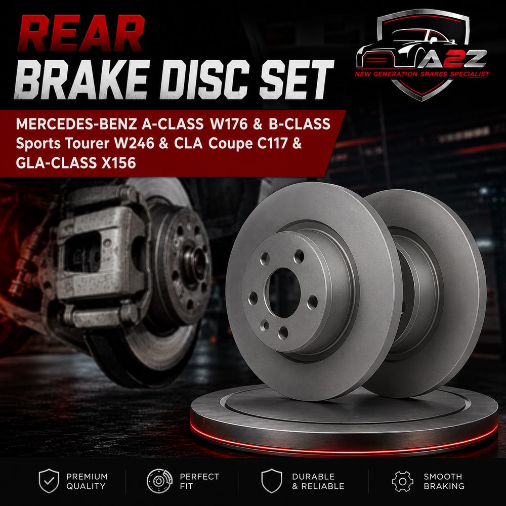 Rear Brake Disc Set 2464230712 A2464230112 A2464230712 2464230112 246423011207 Compatible With MERCEDES-BENZ A-CLASS W176 & B-CLASS Sports Tourer W246 & CLA Coupe C117 & GLA-CLASS X156