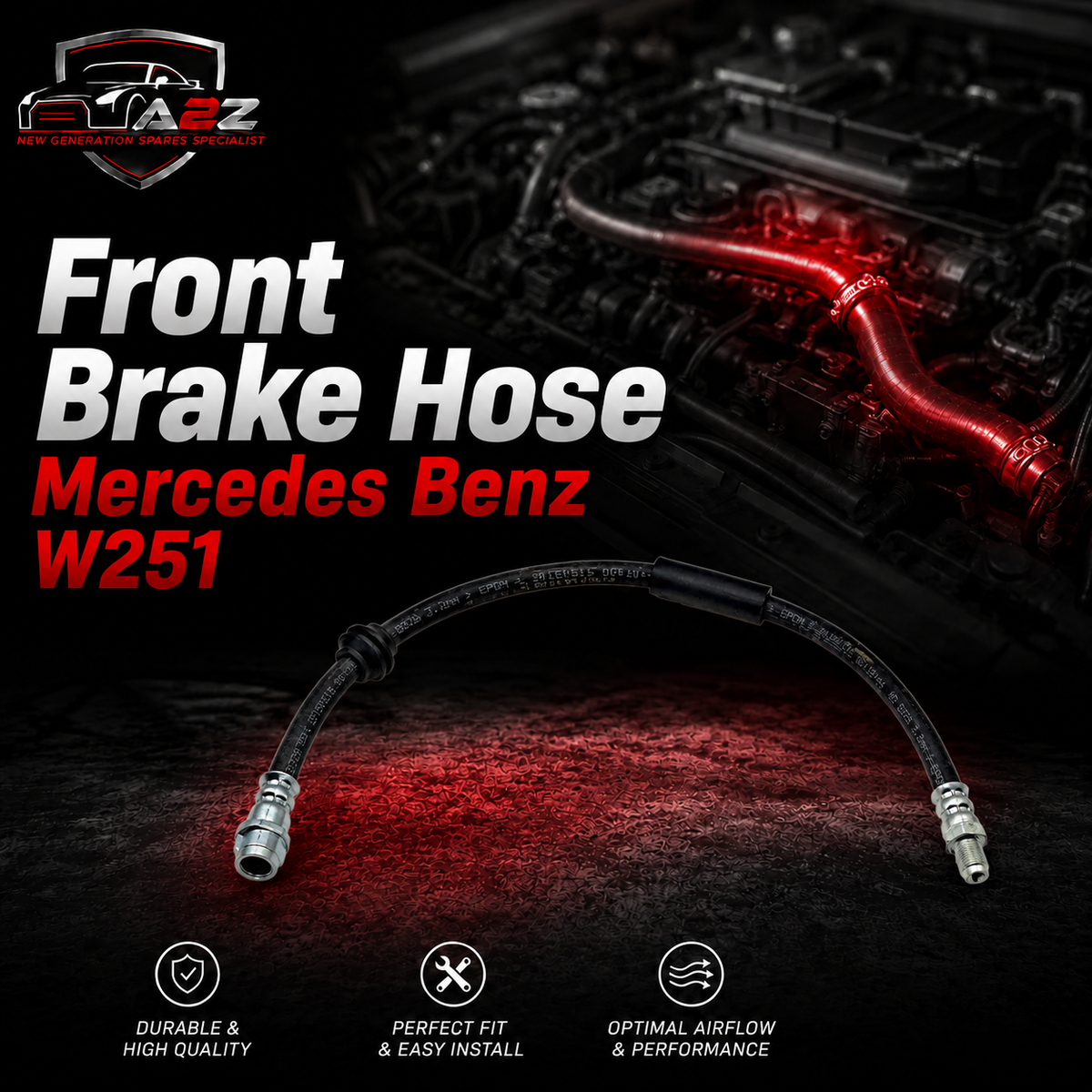 Front Brake Hose 2514200348 2514200548 A2514200348 A2514200548 Compatible With Mercedes Benz W251