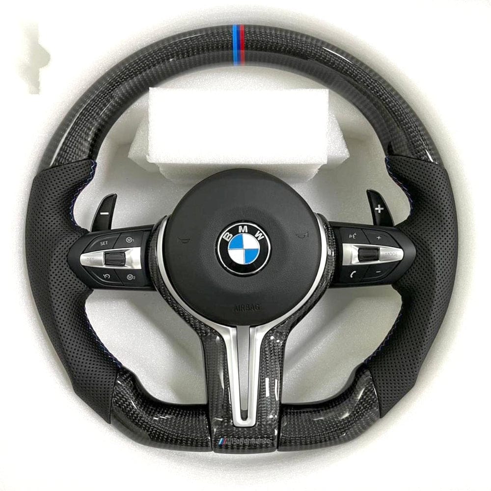 Carbon Fiber Steering Wheel With Air Bag (Big Hole) Compatible with BMW 5 Series F10