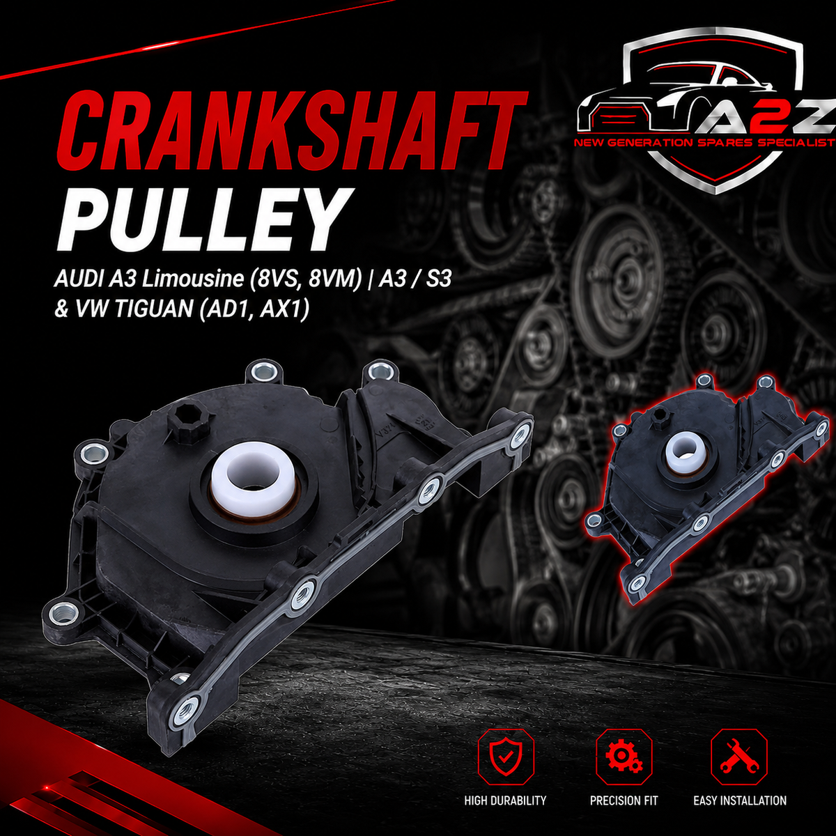 Crankshaft Pulley 04L103151A Compatible With Audi A3 Limousine (8VS, 8VM) | A3 / S3 & VW TIGUAN (AD1, AX1)