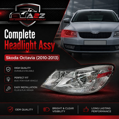 Complete Headlight Assy Set (9 Pin) Left 1Z2941017R & Right 1Z2941018R Compatible With Skoda Octavia (2010-2013) Tag No.171