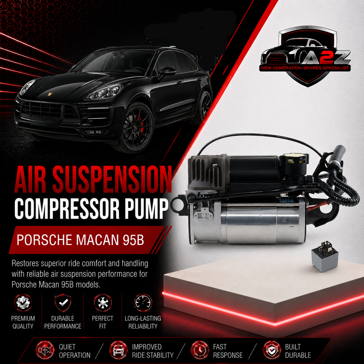 Air Suspension Compressor Pump 95B698010C 95B698010 Compatible With PORSCHE MACAN 95B
