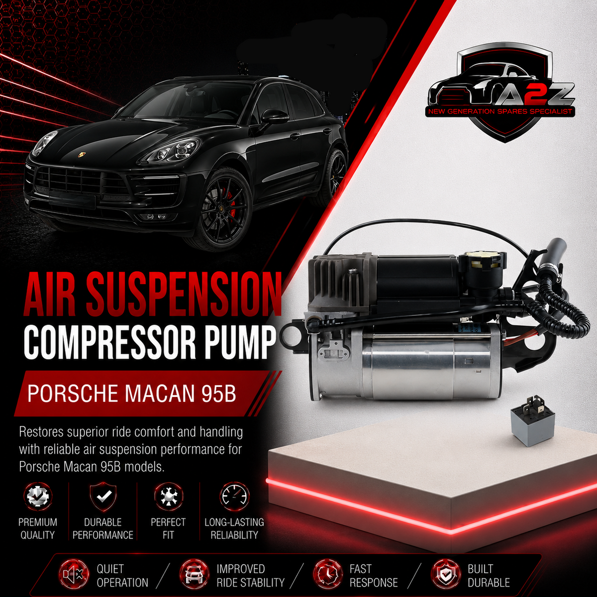 Air Suspension Compressor Pump 95B698010C 95B698010 Compatible With PORSCHE MACAN 95B