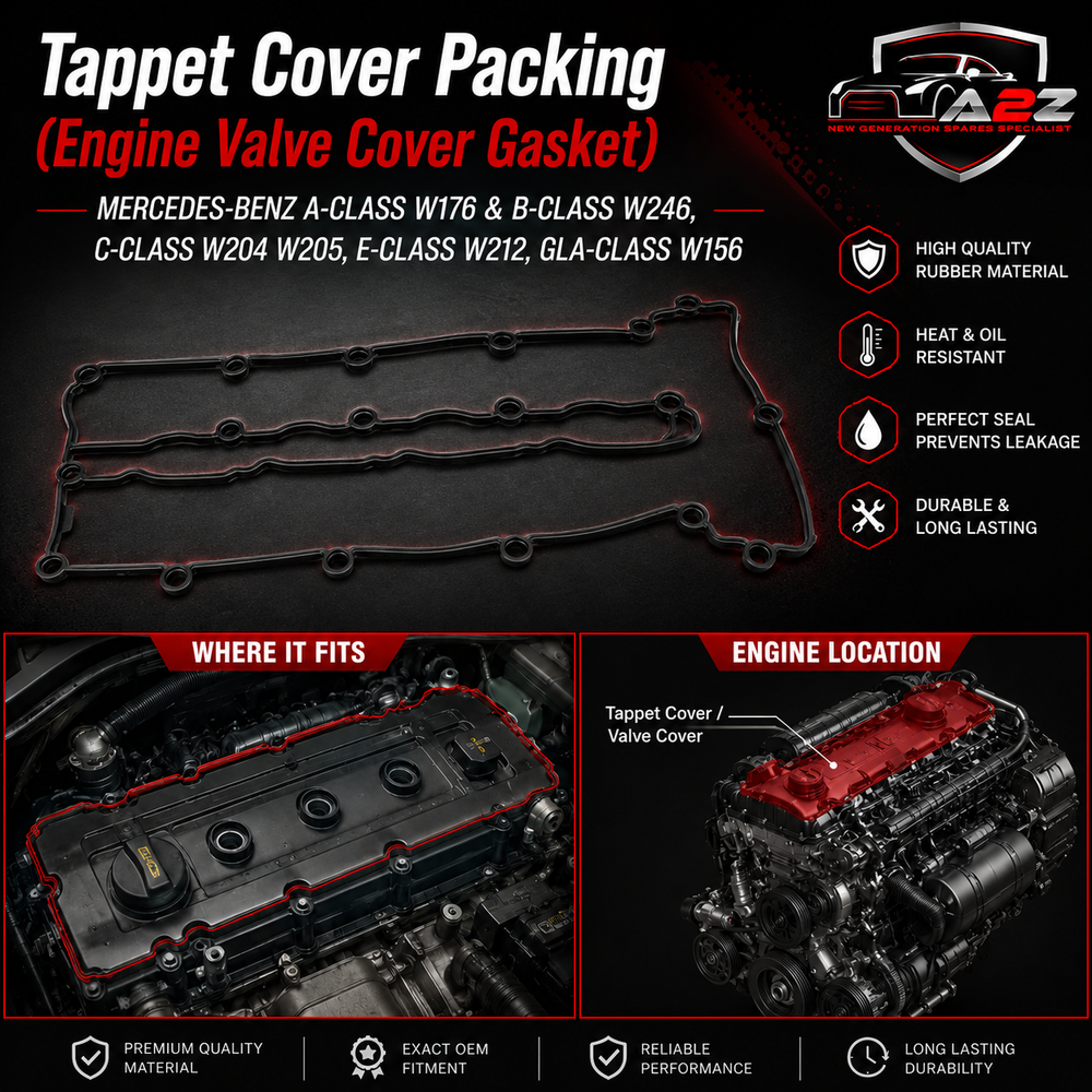 Tappet Cover Packing (Engine Valve Cover Gasket) 6510160321 A6510160321 Compatible With  MERCEDES-BENZ A-CLASS W176 & B-CLASS W246, C-CLASS W204 W205, E-CLASS W212, GLA-CLASS W156 Tag-TC-04
