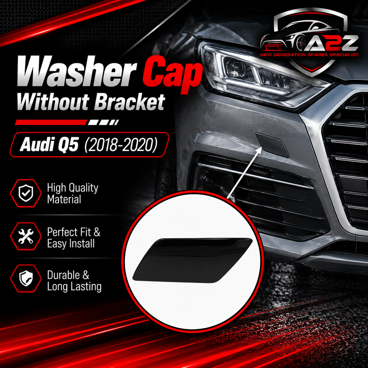 WASHER CAP Without Bracket Left 80A807753A Right 80A807754A Compatible With Audi Q5 (2018-2020) Tag No.93