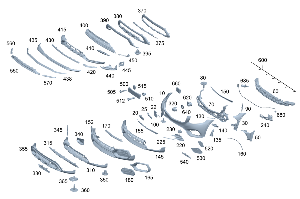 Front Bumper Chrome 2538859901  Compatible With MERCEDES BENZ GLC X253 (2020-2022) Tag No.209