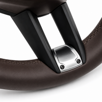 Dark Brown Smooth Leather Steering Wheel Compatible With Porsche All Models