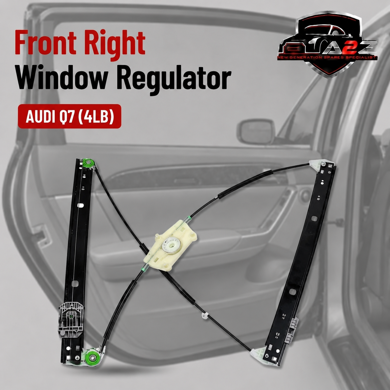 Front Right Power Window Regulator 4L0837462 Compatible with AUDI Q7 (4LB)