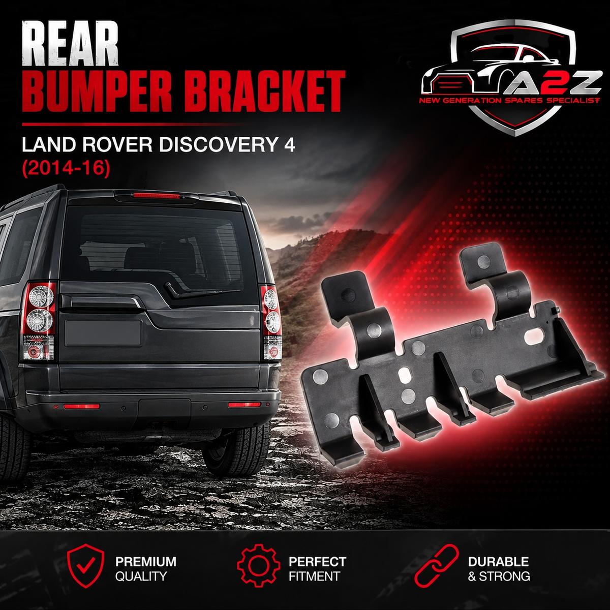 Rear Bumper Bracket Left DQL000071 & Right DQL000061  Compatible With Land Rover Discovery 4 2014-16