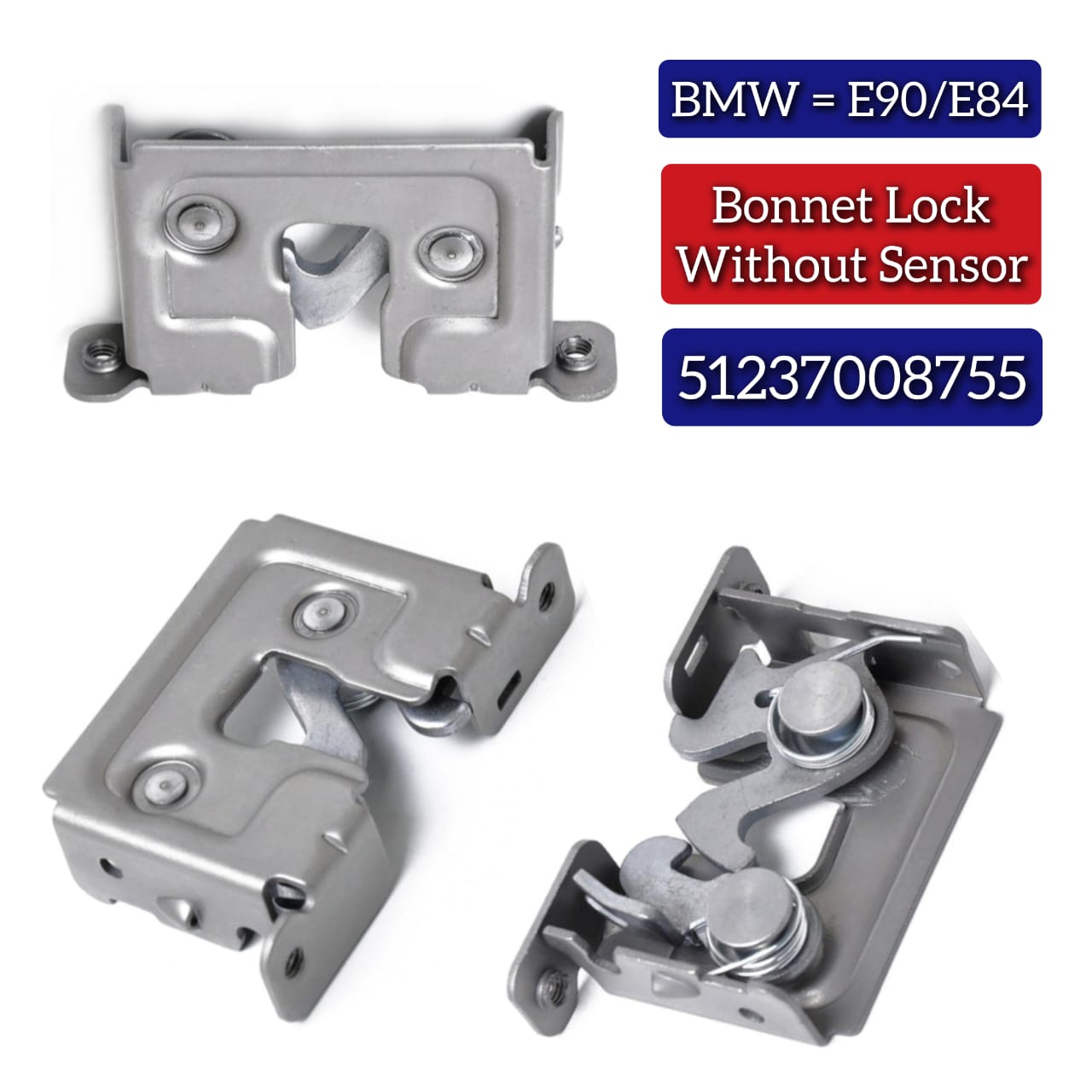 Bonnet Lock Without Sensor 51237008755 Compatible With BMW E90/E84