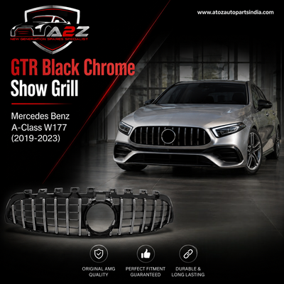 GTR Black Chrome Show Grill  Compatible With Mercedes Benz A-Class W177 (2019-2023) Tag 112