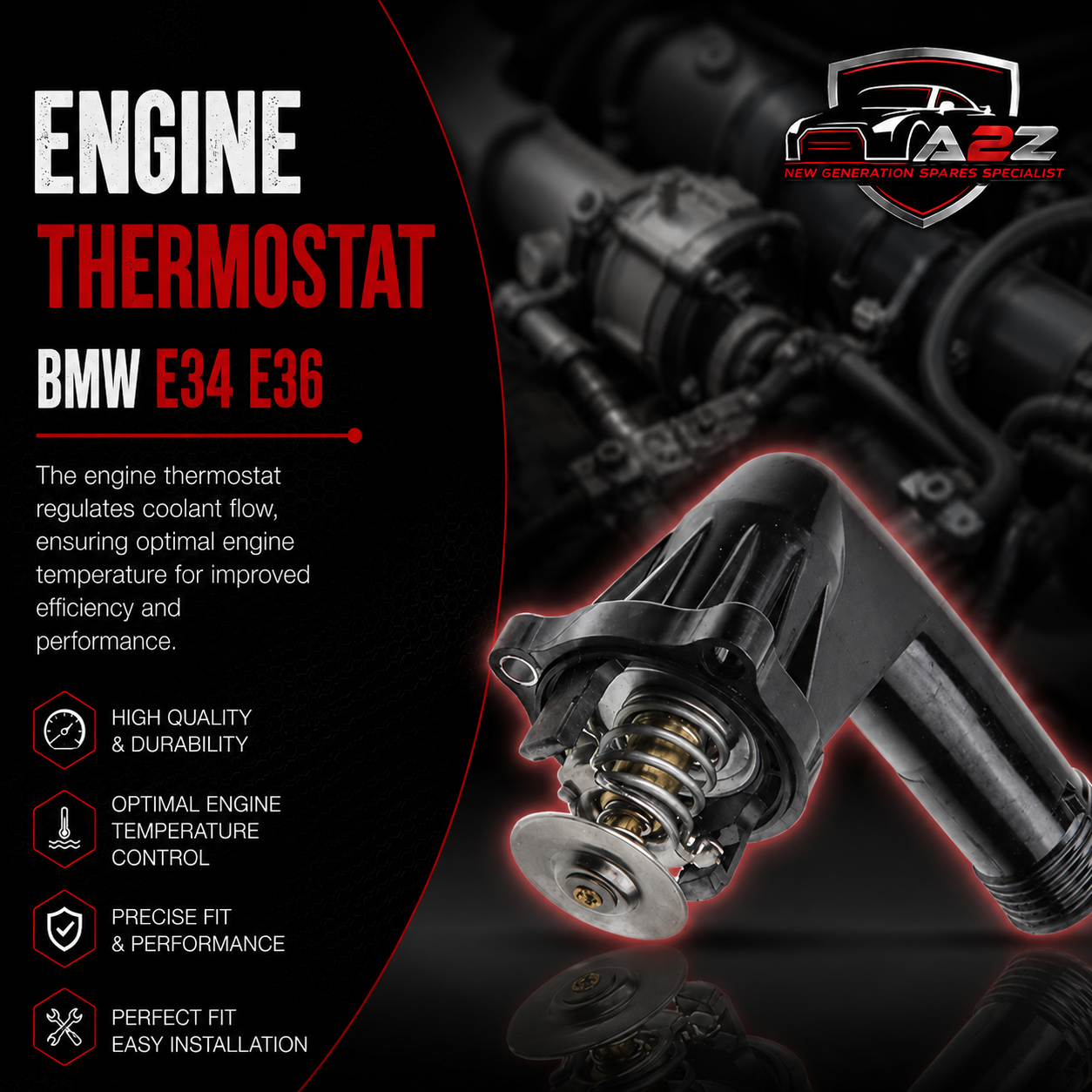 Coolant Thermostat 11531739752 Compatible With BMW E34 E36