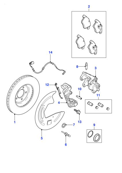 Front Brake Pad Wear Sensor C2P12722 C2Z16061 Compatible With JAGUAR F-TYPE Convertible X152 & XF I X250 & XJ X351
