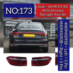 Tail Light Assembly Set (5 Pin) Left 4N0945091B & Right 4N0945092B Compatible With Audi A8 4N (2019-20) Tag No.173
