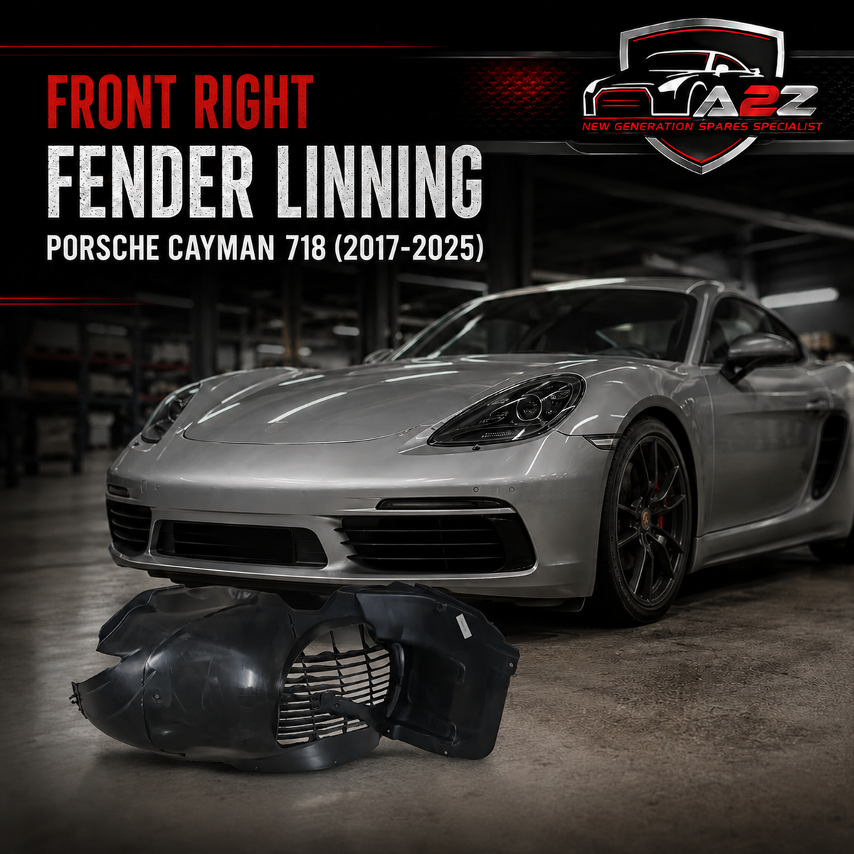 Front Right Fender Linning 982809958 Compatible With Porsche Cayman 718 (2017-2025) Tag No.110