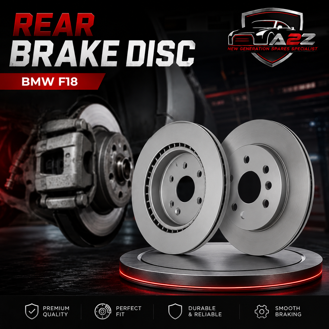Rear Brake Disc Set 34216793127 Compatible With BMW F18