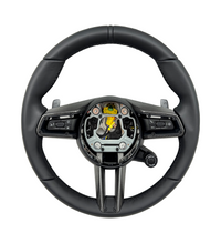 Black Smooth Leather Steering Wheel Compatible With Porsche All Models