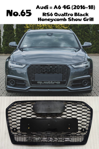 S6 Matt Grey Upgrade Show Grill Compatible With Audi = A6 (2005-11) Tag No.45