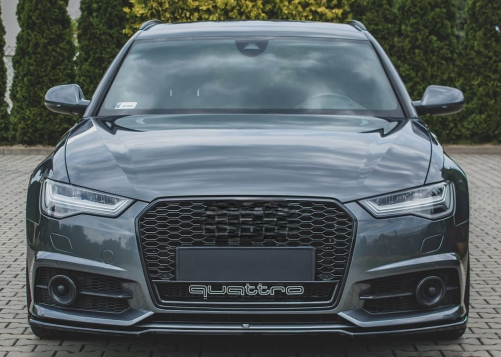 S6 Matt Grey Upgrade Show Grill Compatible With Audi = A6 (2005-11) Tag No.45