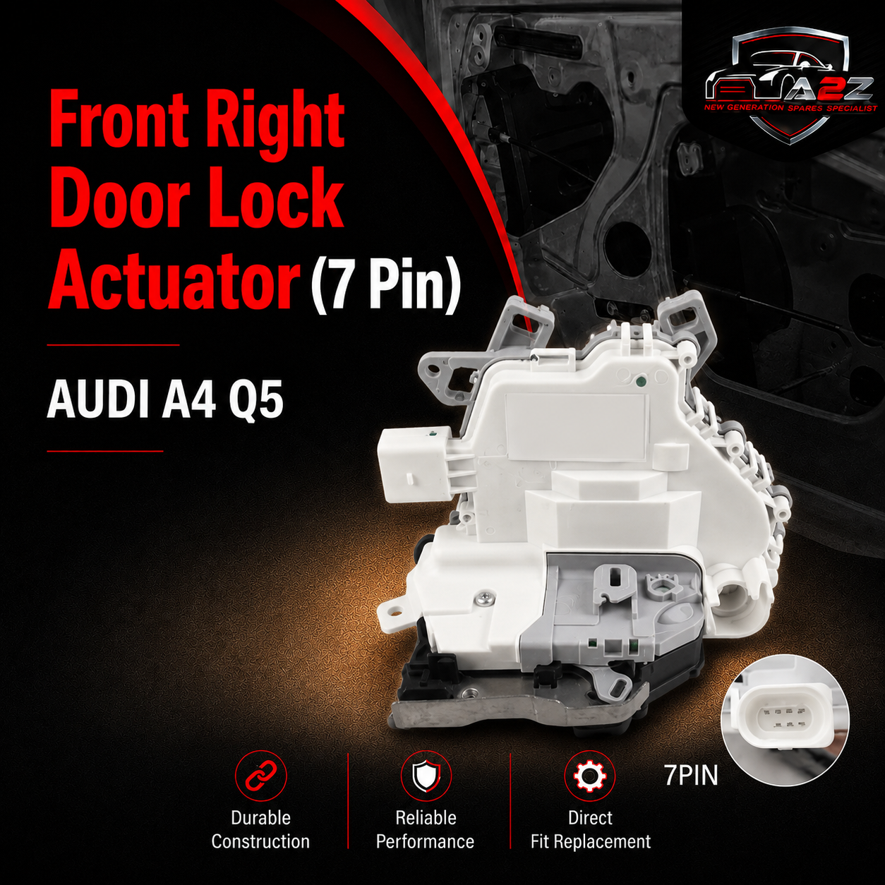 Front Right Door Lock Actuator (7 Pin) 8J2837016F Compatible With AUDI A4 Q5