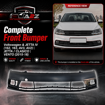 Complete Front Bumper 5C6807217M & 5C6807217AG & 5C6807217AGGRU Compatible With Volkswagen & JETTA IV (162, 163, AV3, AV2) | JETTA / CLASICO | VENTO Tag No.134