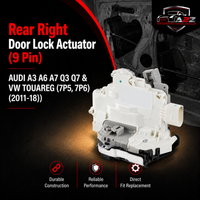 Rear Right Door Lock Actuator (9 Pin) 4G0839016 Compatible With AUDI A3 A6 A7 Q3 Q7 & VW TOUAREG (7P5, 7P6) (2011-18)