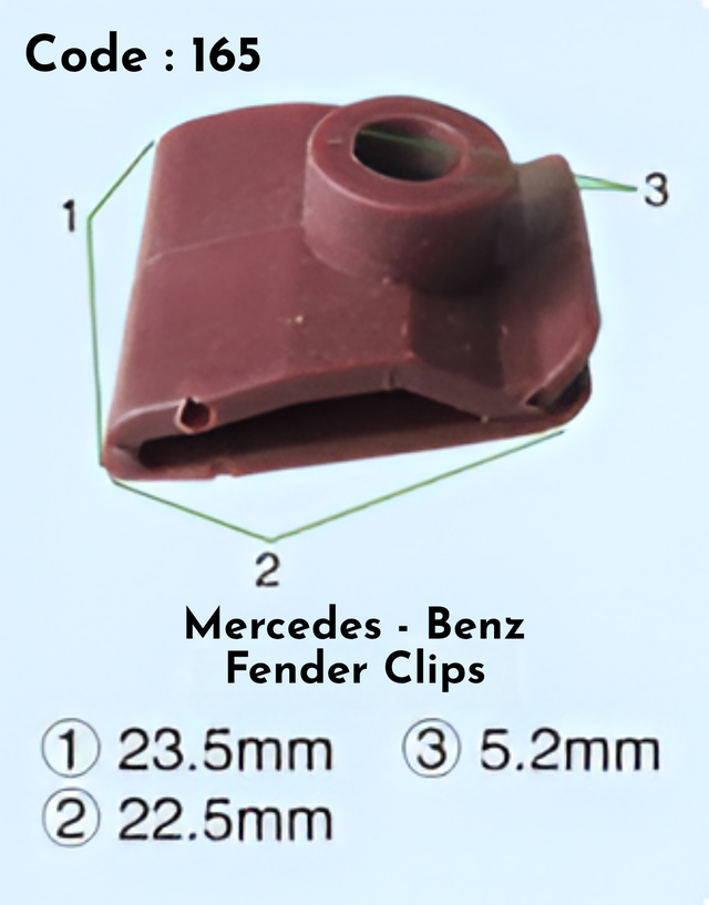 Fender Clips {Set Of 10} Code:165 Compatible With Mercedes Benz