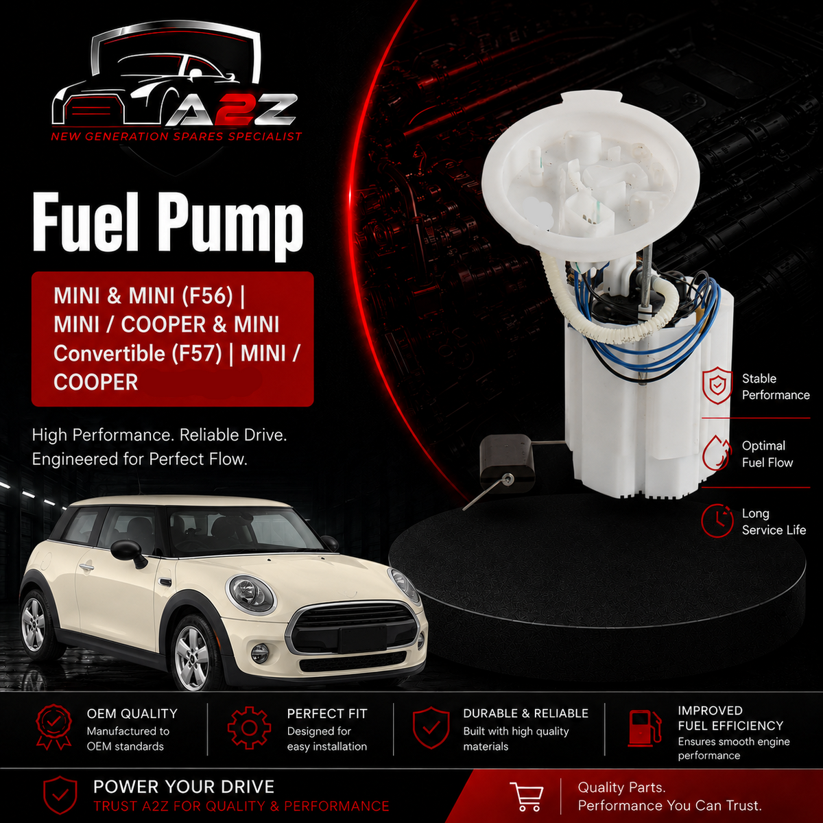 Fuel Pump 16117300477 16117349693 7300477 Compatible With MINI & MINI (F56) | MINI / COOPER & MINI Convertible (F57) | MINI / COOPER Tag No.100