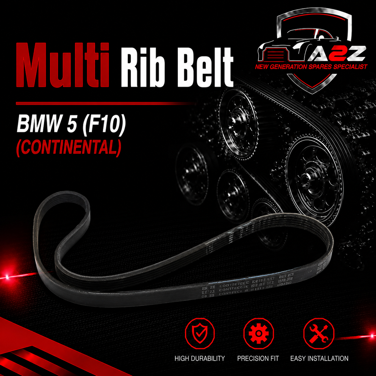 Multi Rib Belt 8PK1785 11287628658 Compatible With BMW 5 (F10) (CONTINENTAL)