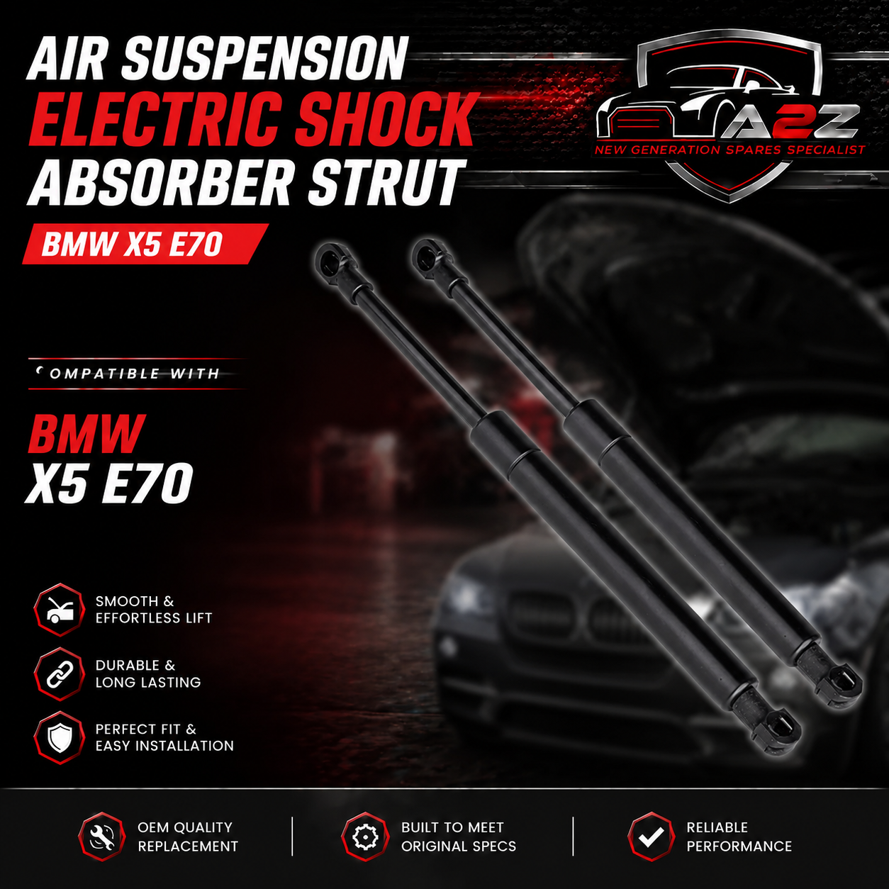Air Suspension Electric Shock Absorber Strut 51247294199 Compatible With BMW X5 (E70)