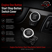 Engine One Button Start Stop Button Switch Cover  61319153832  61319153832-1  9153832-A  Compatible with BMW 5 Series (F10) & 7 Series  (F01, F02, F03, F04)