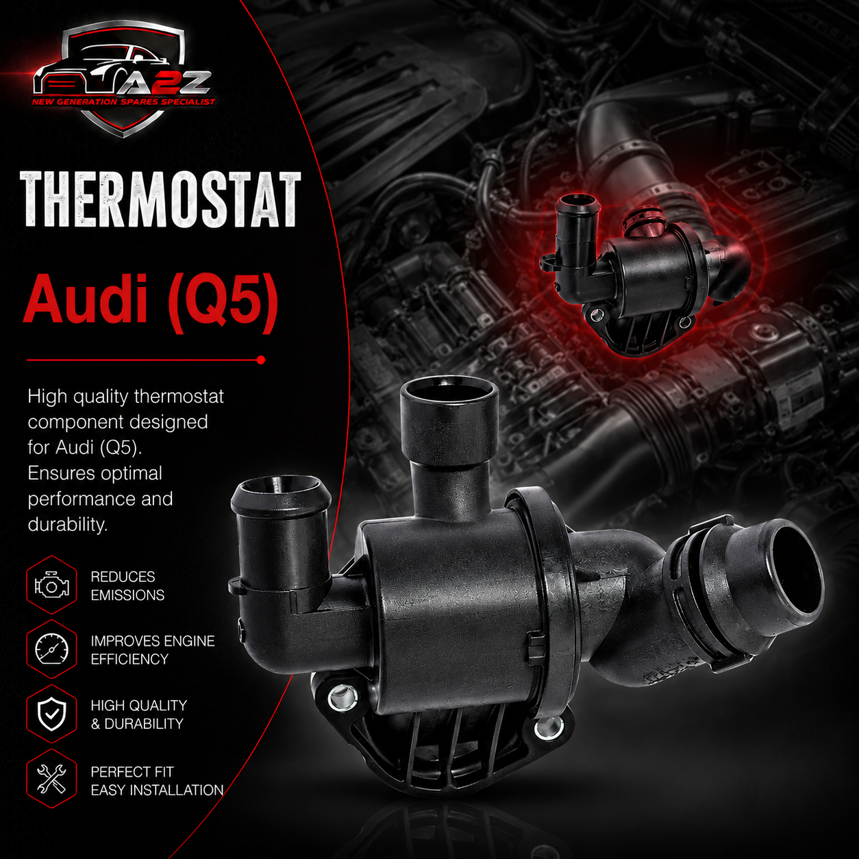 Thermostat 03L121111AD Compatible With Audi (Q5)