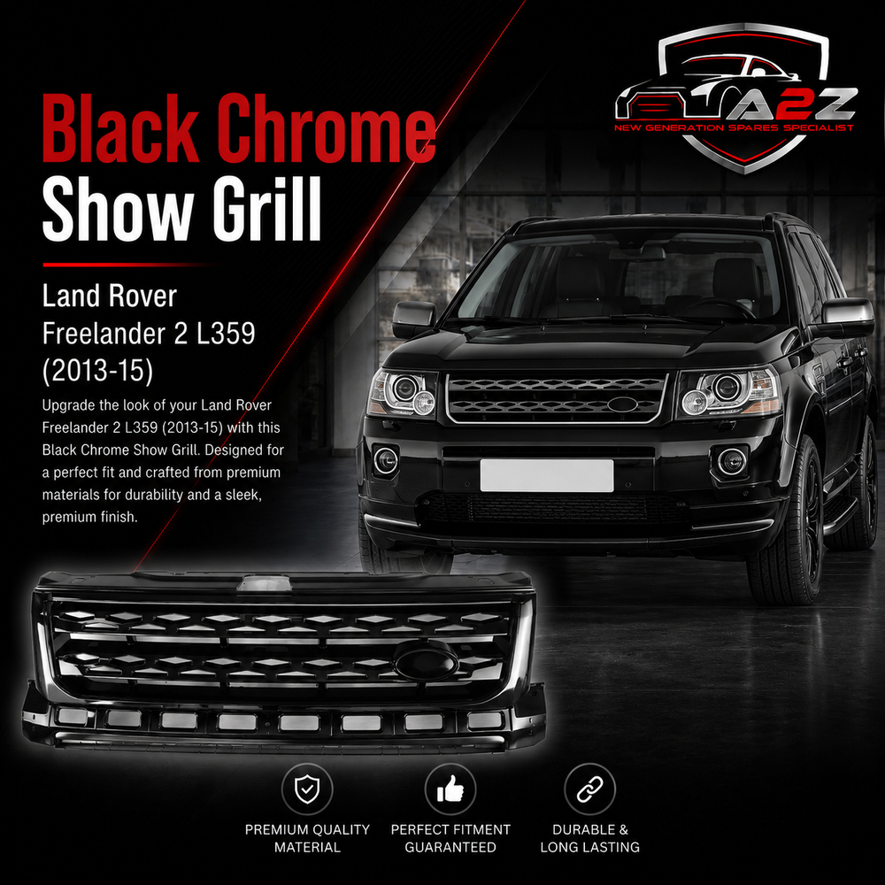 Black Chrome Show Grill Compatible With Land Rover Freelander 2 L359 (2013-15) Tag 17
