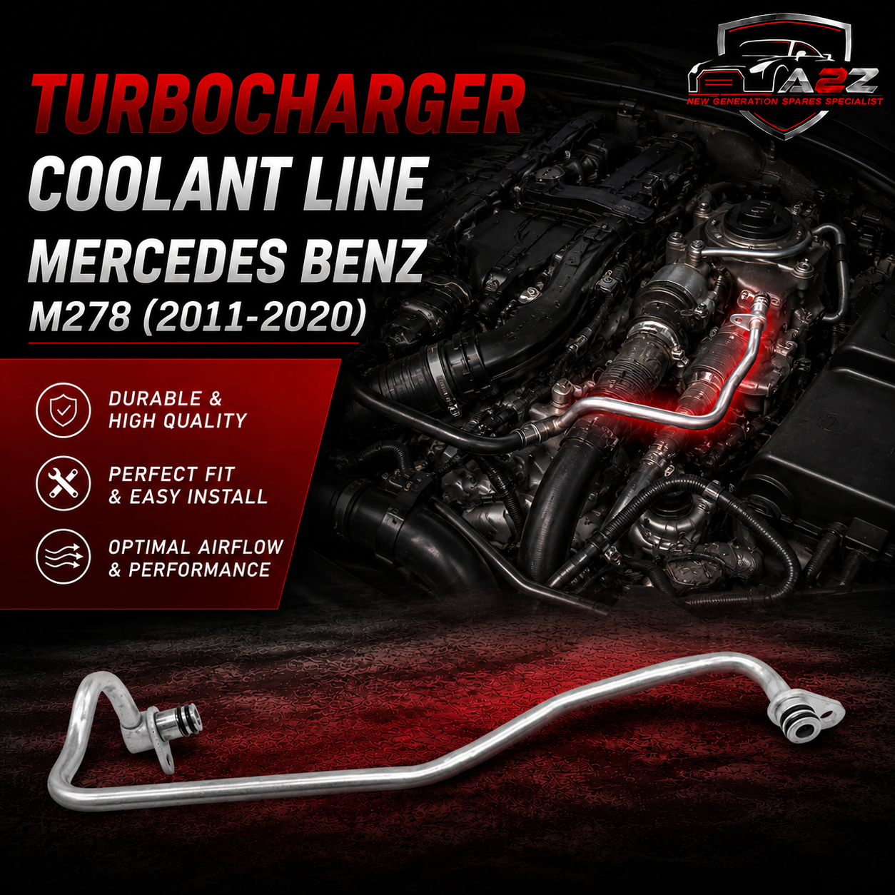 Turbocharger Coolant Line 2782001851 Compatible With Mercedes Benz M278