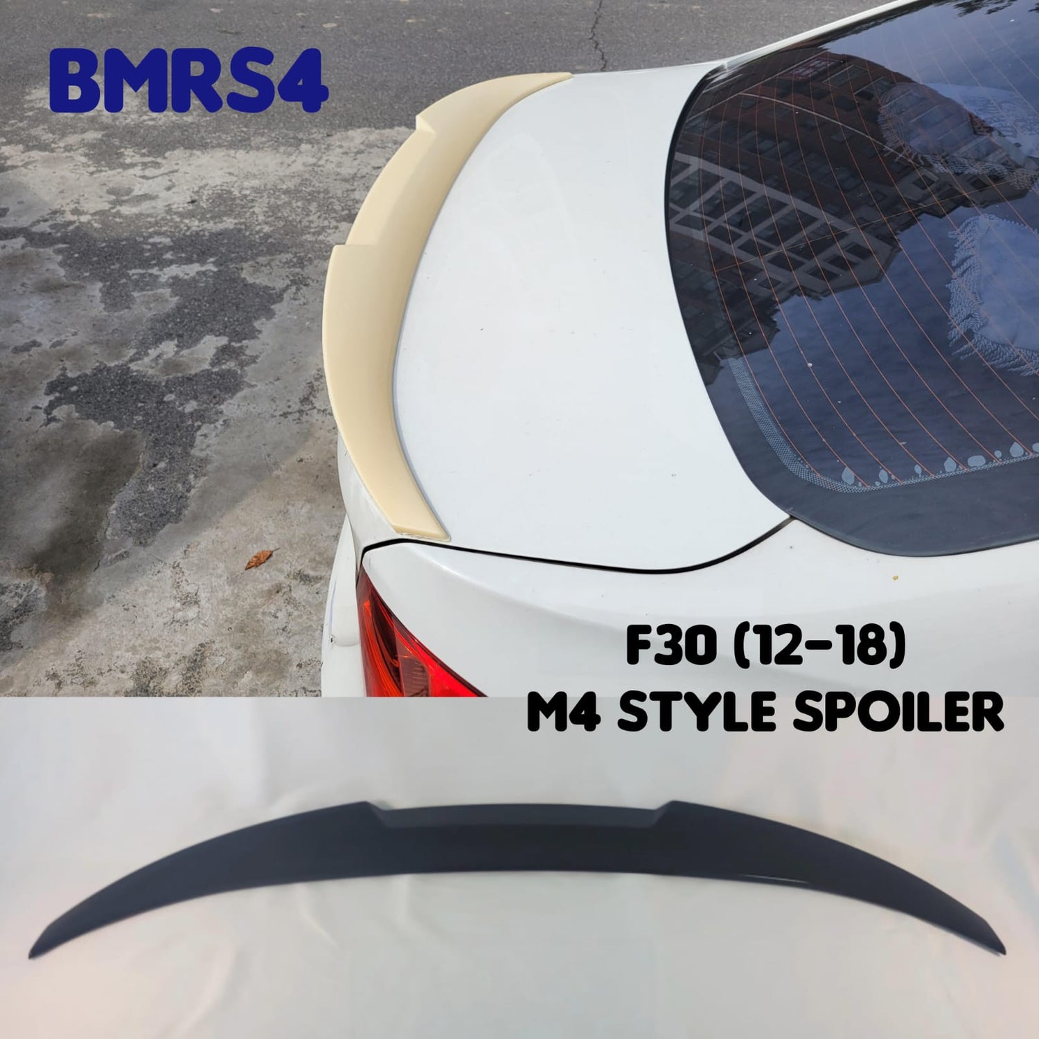 Rear Bumper Spoiler M4 Style BMRS4 Compatible With BMW F30 (2012-18)