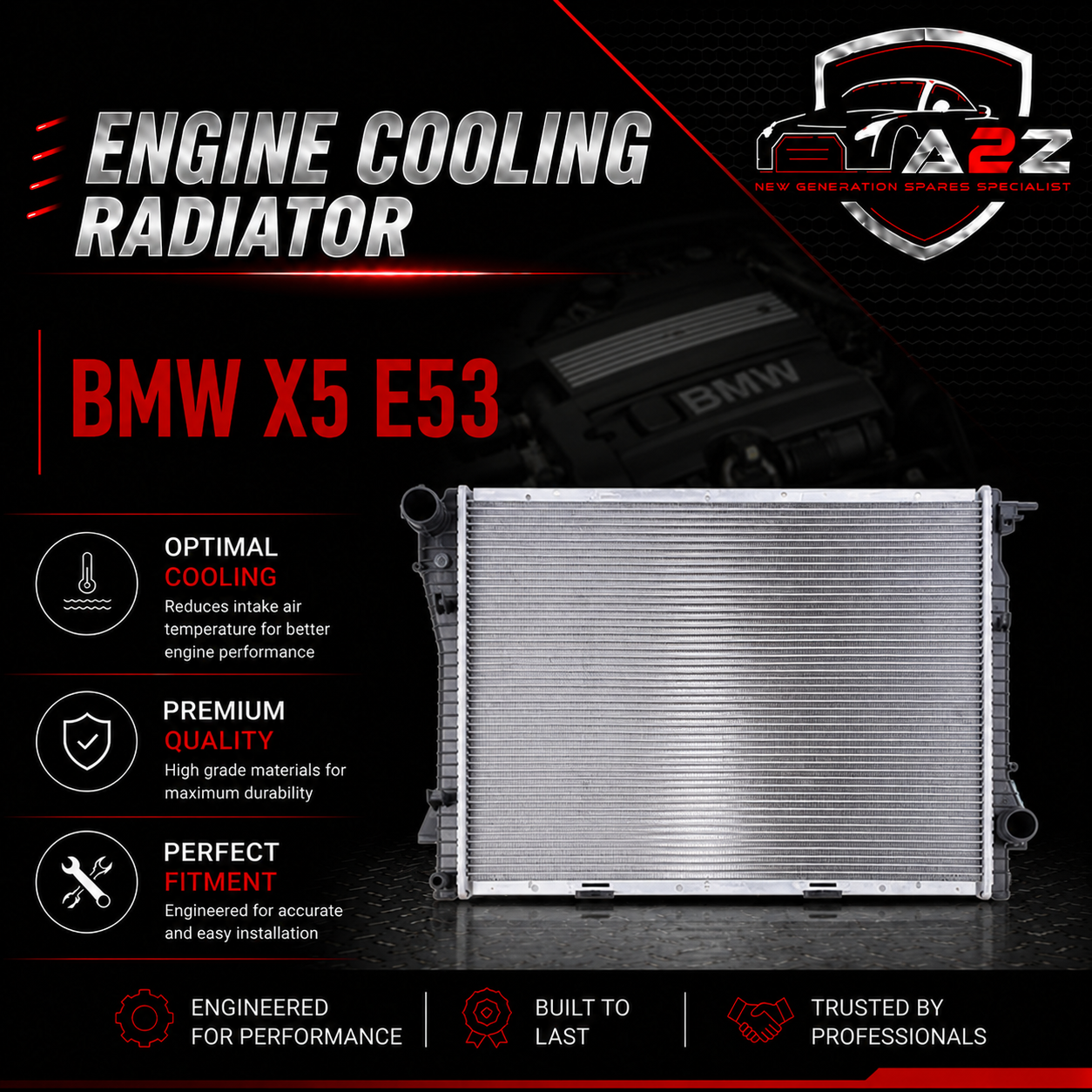 Engine Cooling Radiator 17107544668 Compatible With BMW X5 E53