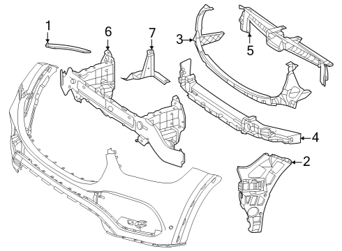 Front Bumper Bracket 1678859809 Compatible With Mercedes-Benz GLE Class W167 (2020-2025) Tag No.709